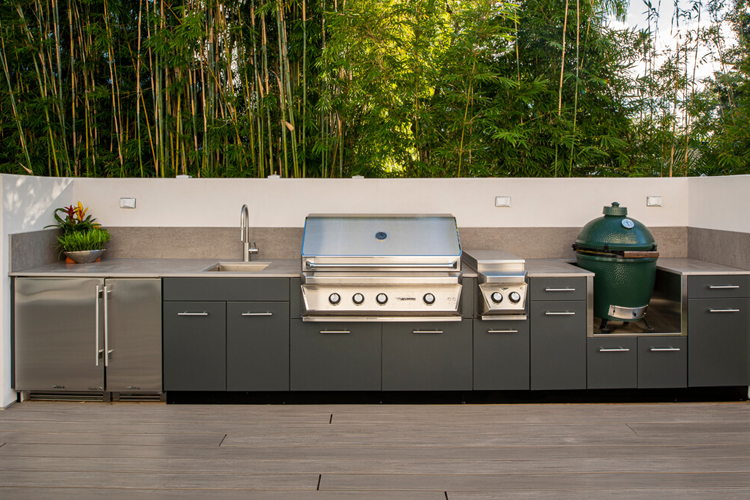 waterproof stainless steel kitchen cabinet for outdoor kitchen with BBQ
