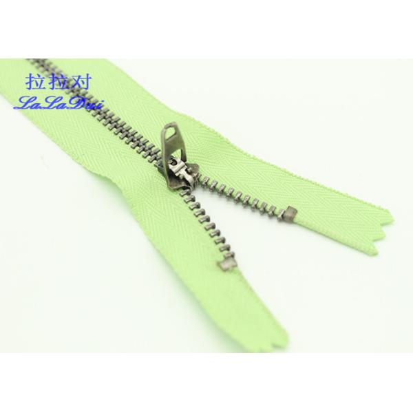 Clothes Canvas Bags Antique Brass Closed End Zip 3# Grey / Blue / Black Tape