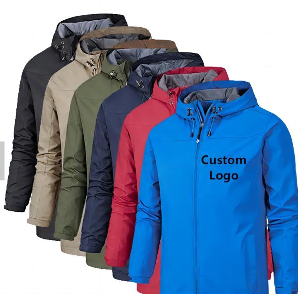 Custom Logo Windbreaker Jacket Men Outdoor Sports Plus Size Climb Mountain Thin