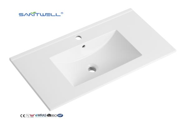 AC8003-90 China Chaozhou Suppliers Ceramic Cabinet Basins 900MM Length Glossy