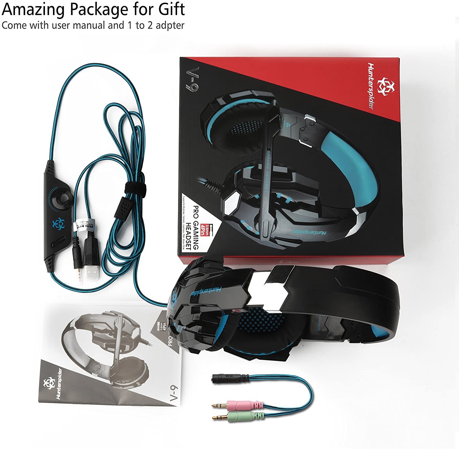 DC5V 100mA Huterspider V9 3.5 mm Gaming Headset