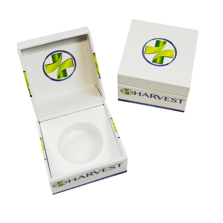 Magnetic Flip Top Cigarette Paper Box Live Rosin Concentrate Glass Jar Boxes