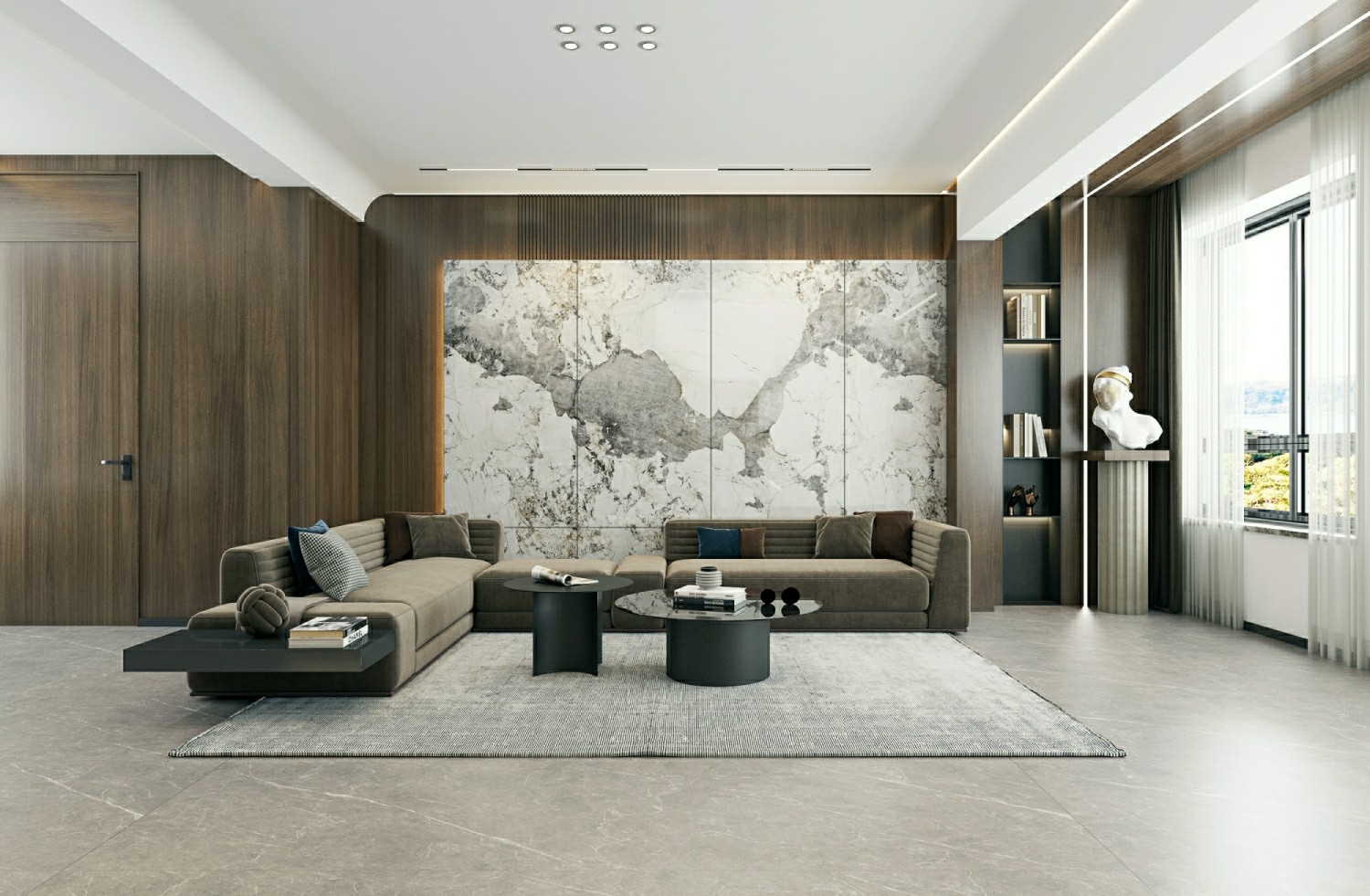 Vintage Decorative 900x1800x9mm Outdoor Wall and floor Glazed Polished Porcelain Tile For Project Renovation