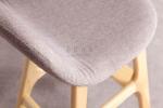 Ash Wood Fabric Modern High Wooden Bar Chair