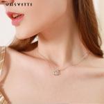 2g Fiancée 18k Sterling Silver Pendant Necklace Cubic Zirconia Necklace 1.64ft