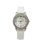 MOP Dial Alloy Case Quartz Ladies Fashion Watches PU Leather Band