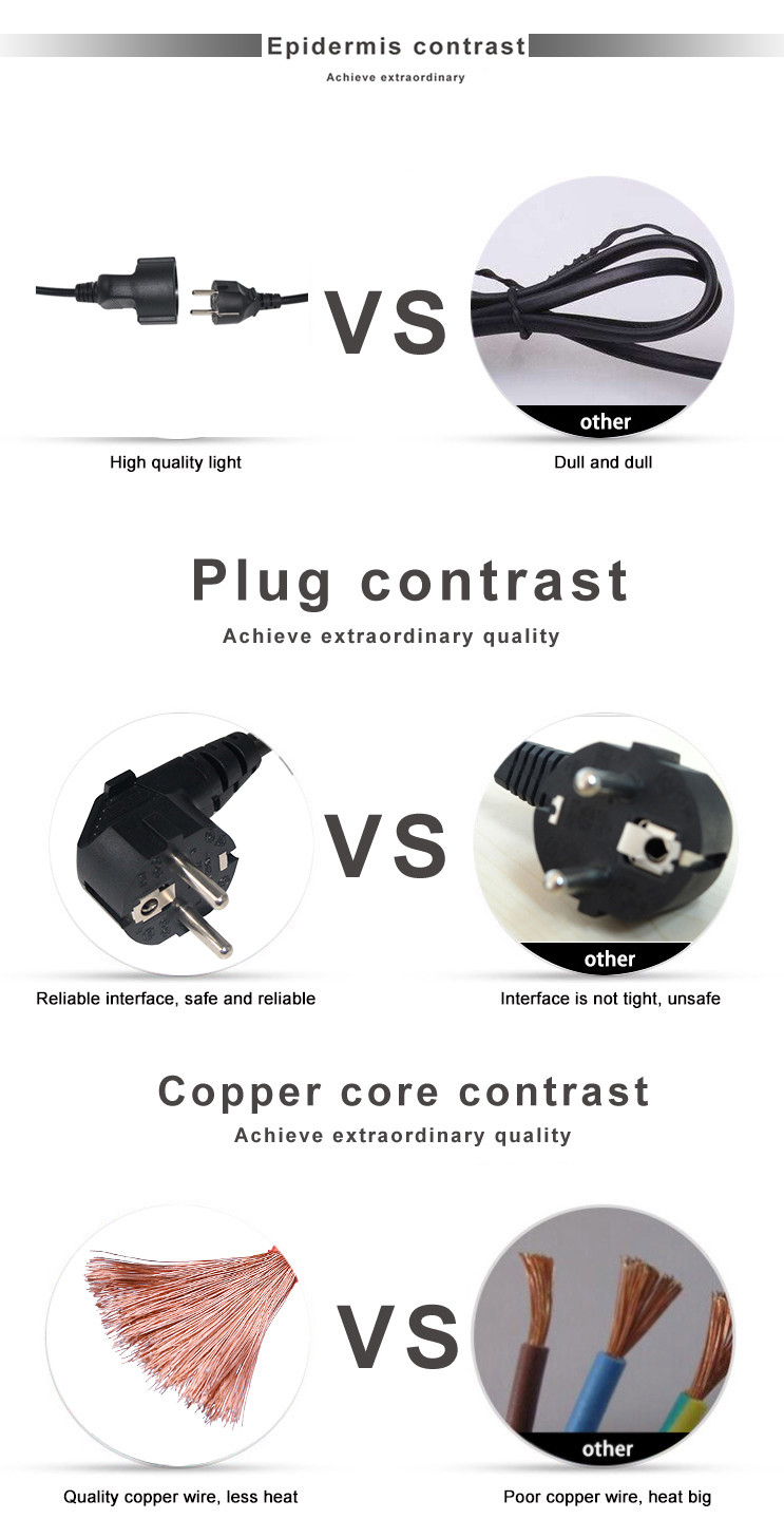 6Ft Black cee/7 EU AC Power Cord 3Pin Splitter Cable 1 to Double Female Y Type Split Lead