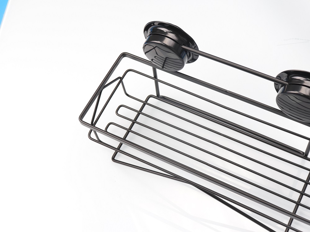 Black Oxidized Bathroom Caddy Holder Suction Cup Fixed Stainless Steel SS201