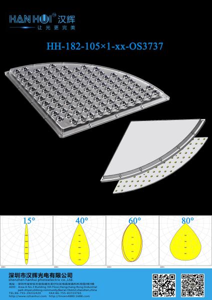 105pcs 3737LEDs LED Lens 219.48×219.48×14MM 15°/25°/40°/60°/80° Available Energy