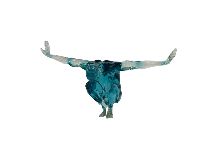 Contemporary Garden Home Art Decoration Transparent Resin Man Sculpture