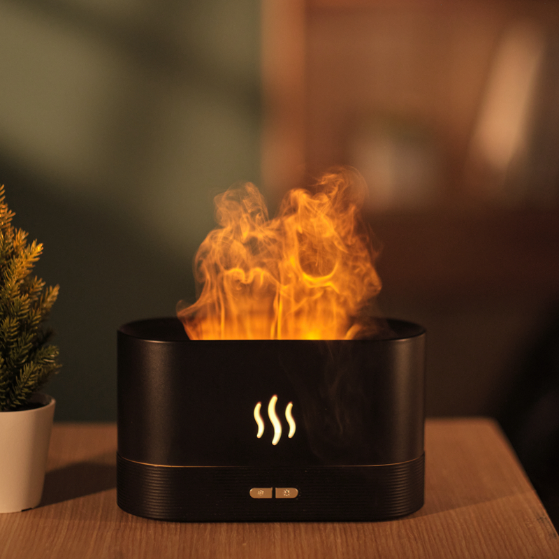 Flame Atmosphere Lamp Aroma Diffuser Essential Oil Diffuser 2024 NEW Produces Ultrasonic 7 Colors Fire Air Humidifier