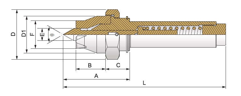 SC-67-B-30 CHANGEABLE CENTER CONE FACE DIVER FOR HIGH SPEED LATHE TURNING