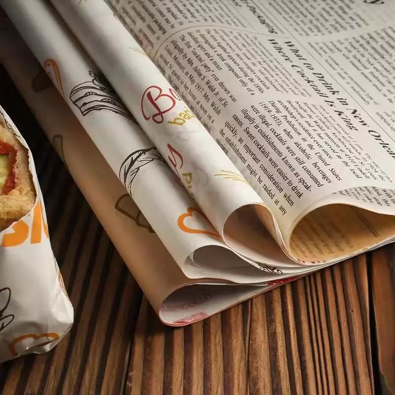 Smooth Fabric Food Print Wrapping Paper , 75gsm Food Packing Paper