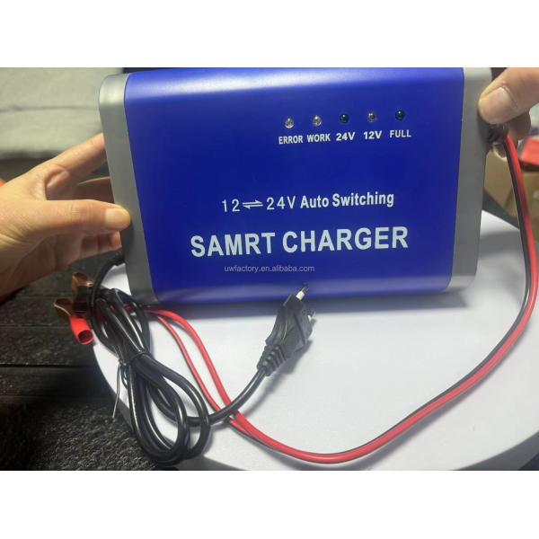 Private Mold Intelligent Automatic Motorcycle 12V10A 24V5A Pulse Repair Lead Acid Battery Charger with 125W Output Power