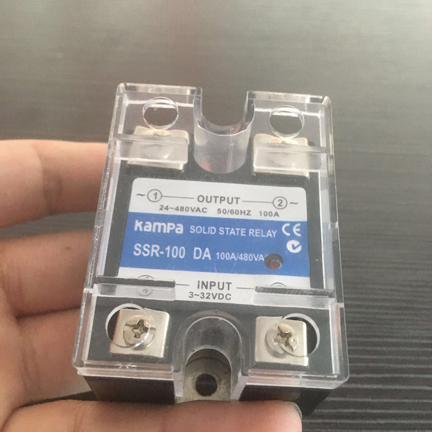 High Quality Single Phase Solid State Relay DC to AC 100A Output 24-480VAC Black SSR Solid State Relay(SSR-100DA)