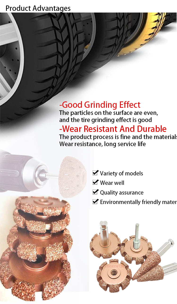 Vacuum Brazed Tungsten Carbide Grinding Wheel Size 50x7mm #18 For Tire Grinding