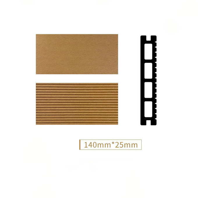Terrace Anti - Corrosion Plastic Wood Floor Panel 140x25mm Courtyard Plank Green Wood Plastic Board