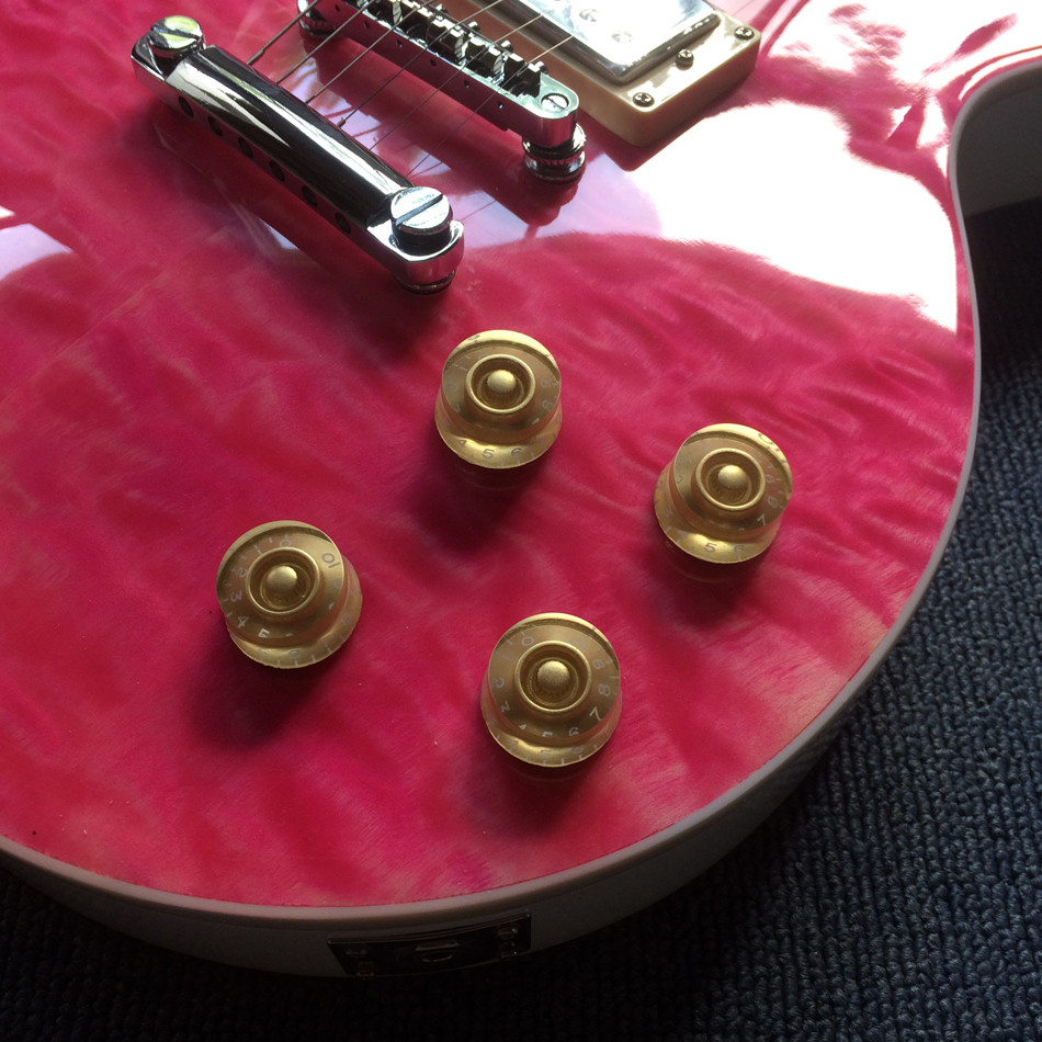 New high quality LP electric guitar, Ebony Fingerboard,frets binding,Quilte Maple top ,Real Abalone inlay