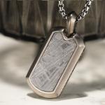 Extraterrestrial Meteorite Dog Tag Pendant Encased In Stainless Steel