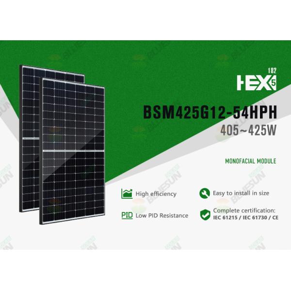Bluesun Photovoltaic Panel Solar Mono 400W 410W 420W 425W Half Cell Solar Panel Black Frame Costo for Home Use