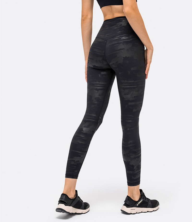 Ink Dye Patterned Yoga Leggings Pro Skin High Stretch Breathable Gym Pants