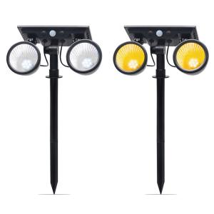 Wholesale Dual Head 2400mAH 6000K Commercial LED Solar Landscape Spotlights from china suppliers
