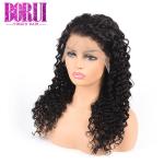 Breathable 360 Lace Frontal Wig Brazilian Human Hair Deep Curly Durable Swiss