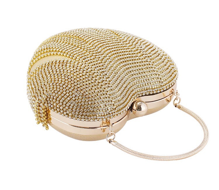 Customize Luxury Handbags Minibook Fashion Heart shaped Diamond Clutch for Evening Party