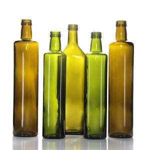 Wholesale ODM Green Olive Glass Oil Bottle Container With Pump Head 17oz from china suppliers