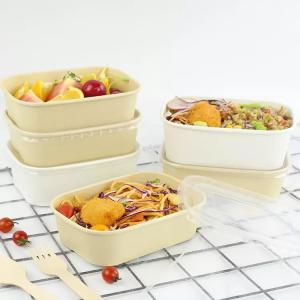 Wholesale 26oz Custom Eco-friendly Disposable Take Away Rectangle Kraft Paper Food Packing Bowl from china suppliers