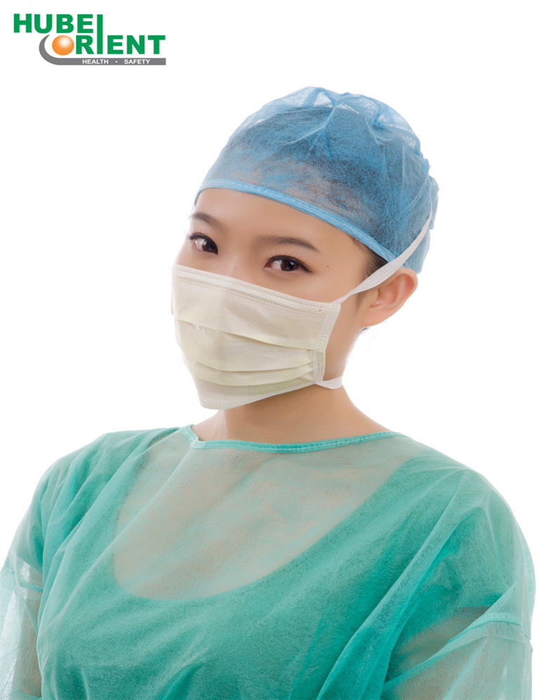 Colored Disposable Use Medical Face Mask With Tie-on By Non-woven For Dental/Clinic