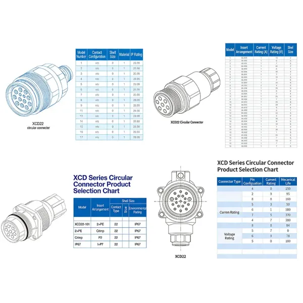 Xcd Series Circular Connector Xcd22f4z1p40/T4K1p40 High Current 4-Core Plug Socket Including Tax Transportation.