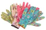 Garden Nitrile Coated Gloves Floral Liner Nitrile Palm Gloves Size 9 Size 10