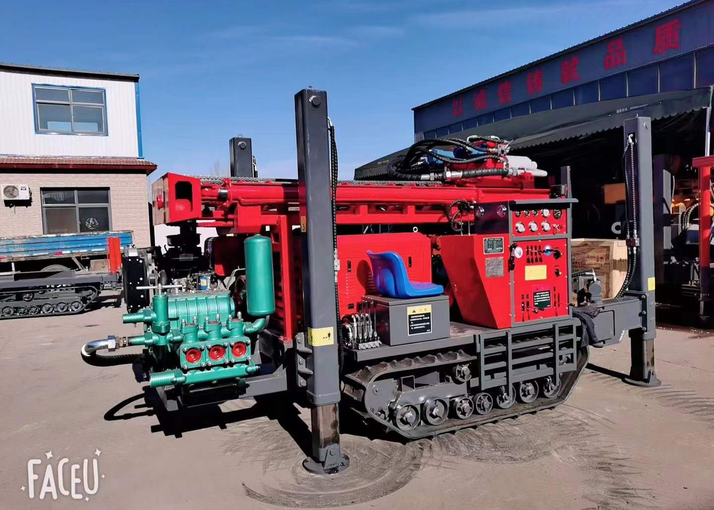 Deep Borehole Pneumatic Drilling Rig 200 Meters With Kaishan Air Compressor And Mud Pump