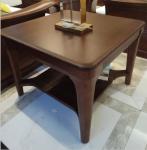Uruguay Rose Full Solid Wood Square Side Table With Round Edge Design
