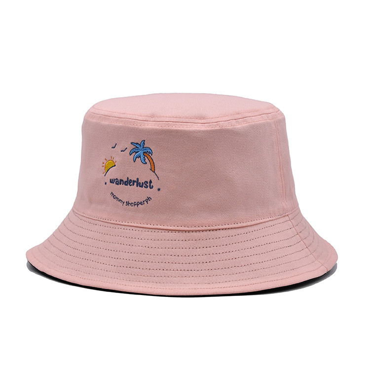 Double sided Bucket hat travel custom logo activity embroidered sunshade sunscreen basin hat