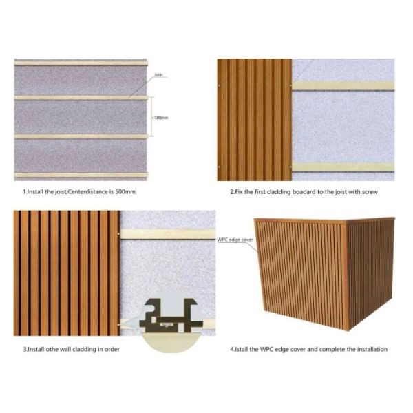 Self Cleaning ASA Capped WPC Outdoor Wall Panel Stain Proof