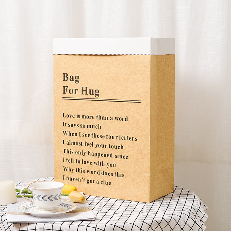 Personalized Recyclable Printed Kraft Paper Bags Rectangular Flower Gift Bag For Bouquets
