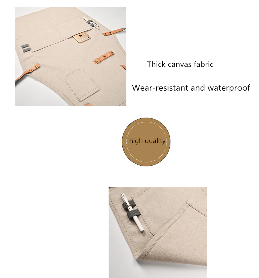BBQ Personalized Cotton Apron Hanging Neck Style Lightweight High Utility