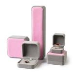 Rigid Cardboard Flocking Jewelry Boxes For Rings Necklaces Earrings And