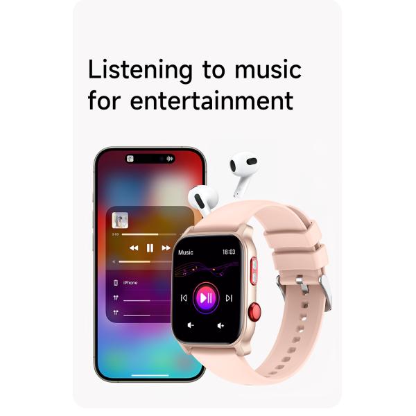 1.83 IPS Display Square Shape Smart Watch 300mAh Smart Watch Fitness Tracker