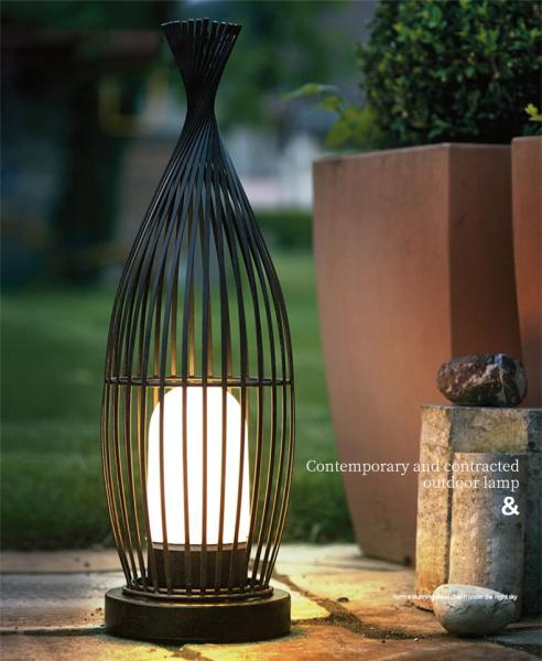 18W Landscape Outdoor Led Lawn Lights Fixtures Luxury Bird Cage Shaped 6000K