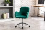 Sloped Arm Padded Seat Green Living Room Office Chair Silver Base
