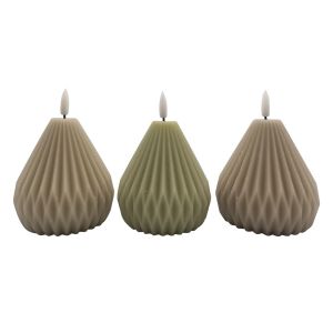 Wholesale Halloween Christmas Wax Lantern Candle Round LED Light 3pk 9.3*9.3*10.4(13.4)Cm 1CR2032 from china suppliers