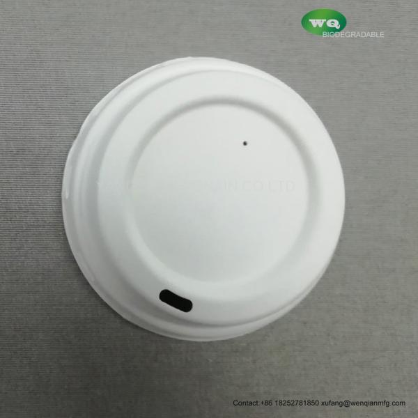 Leak-proof 80mm/90mm Sugarcane Cup-Lid ,Biodegradable Lids Of 8/12 Oz Branded