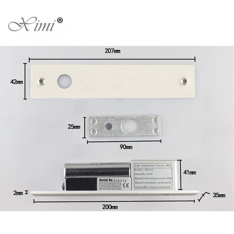 800 KG Holder Force Electric Bolt Lock Low Temperature Glass Door Lock