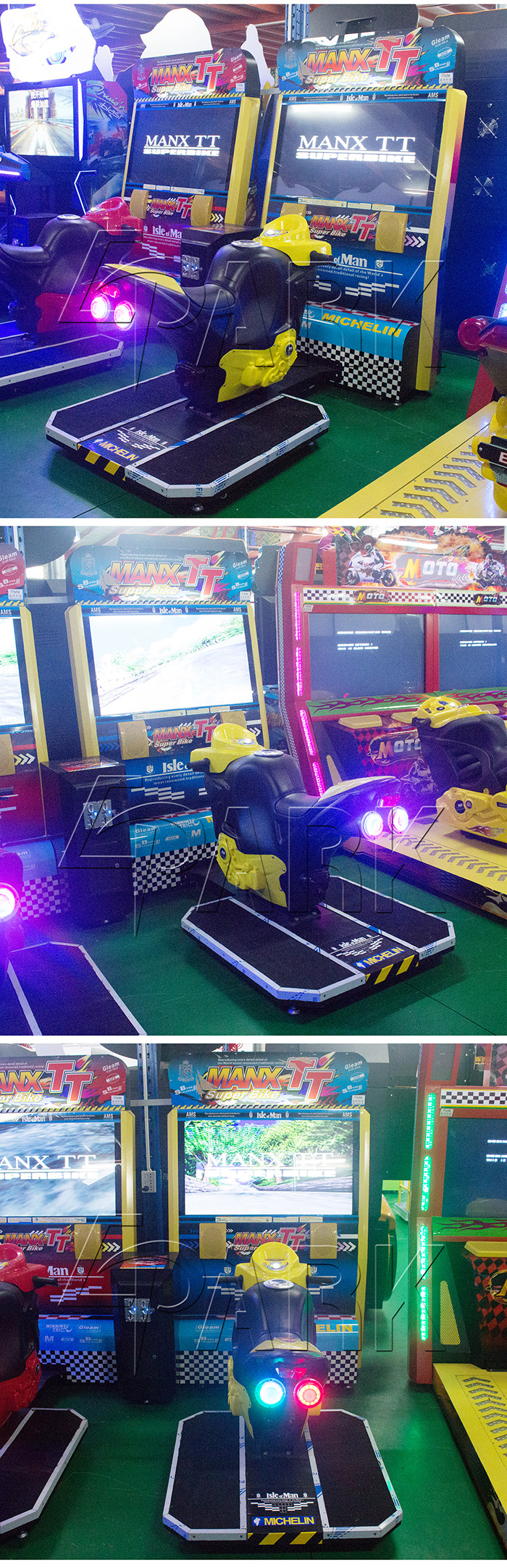 1-2 Players Racing Game Machine , Competition Networked Motorcycle Arcade Simulator