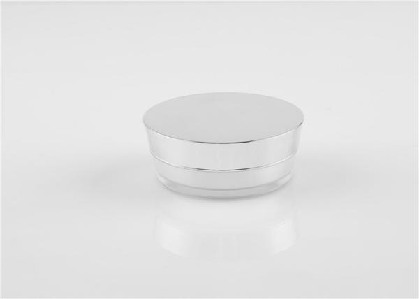 Skincare Acrylic Frosted Jar 15g Cosmetic Silver Cover Cream Jar / Bottle