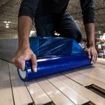 Temporary Surface Shield Film Blue Tint Color Duct Protection Film PE HVAC Duct