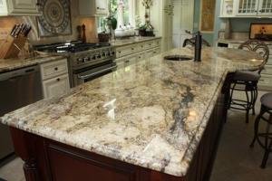 China Yellow River / Golden River Granite Vanity Countertops For Traditional Bathroom on sale